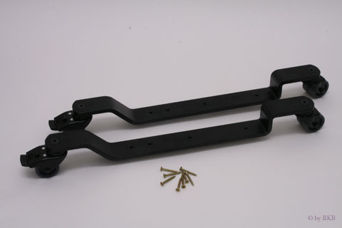 Taffijn Vast wielonderstel zwart, voor basisdiepte tot 300 mm, met kunststof wielen, met rem